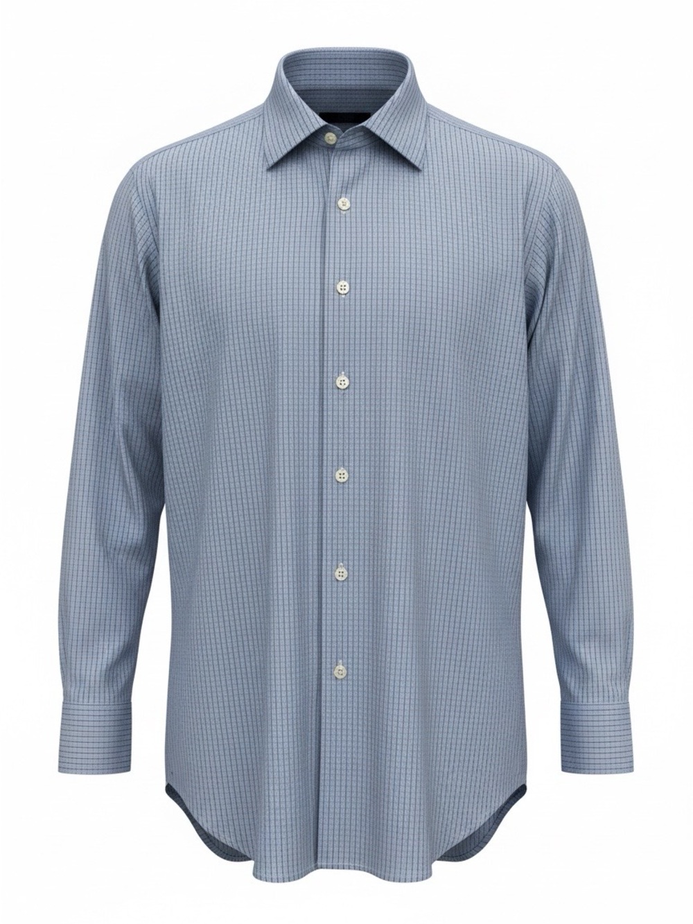 Men's Light Blue Micro-Check Dress Shirt